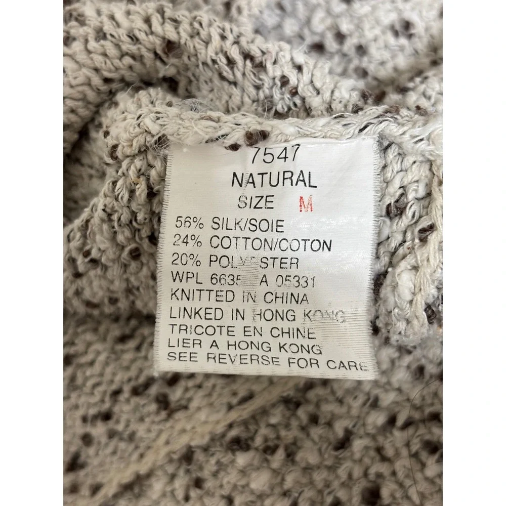 Vintage Woolrich Silk Blend Cardigan M Textured Knit Button Front Cottagecore